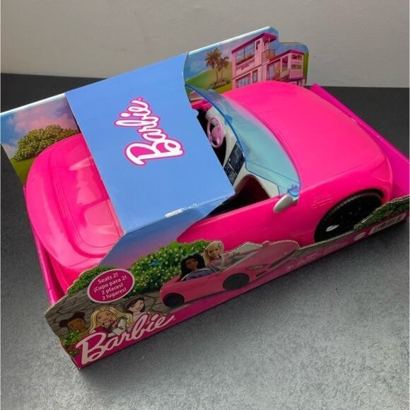 Barbie Pink Convertible 2 Seater vehicle With Rolling Wheels - Picture 7 of 10